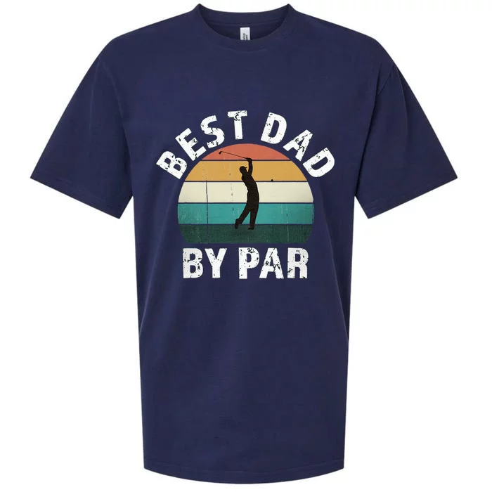 Retro Golfer Dad Fun Vintage Sunset Father Playing Golf Pun Sueded Cloud Jersey T-Shirt