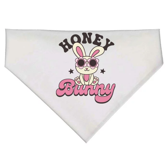 Retro Groovy Easter Honey Bunny Happy Easter Day Cute Bunny Gift USA-Made Doggie Bandana