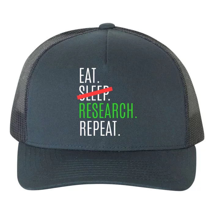 Researcher Gifts | Eat Sleep Research Repeat Yupoong Adult 5-Panel Trucker Hat