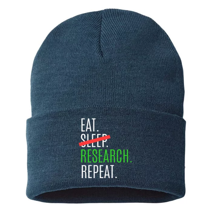 Researcher Gifts | Eat Sleep Research Repeat Sustainable Knit Beanie