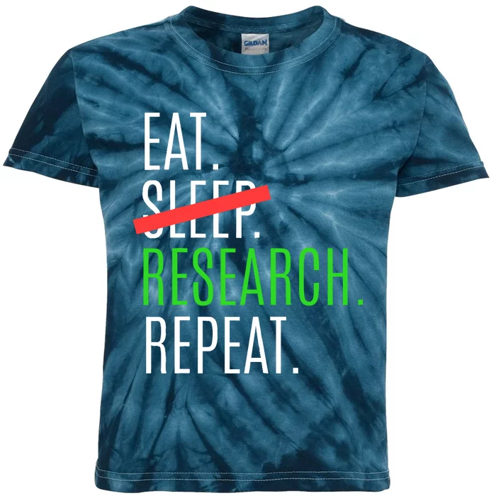 Researcher Gifts | Eat Sleep Research Repeat Kids Tie-Dye T-Shirt