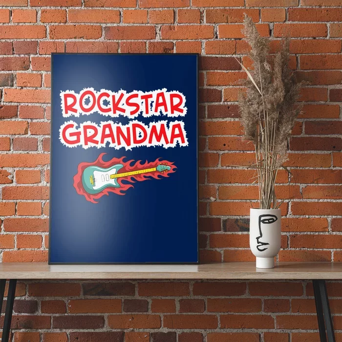 Rockstar Grandma Electric Guitar Rock Fan Mother Father Day Poster