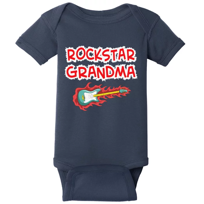 Rockstar Grandma Electric Guitar Rock Fan Mother Father Day Baby Bodysuit