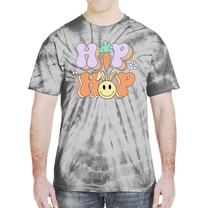 Retro Groovy Easter Day Hip Hop Cute Rabbit Bunny Carrot Tie-Dye T-Shirt