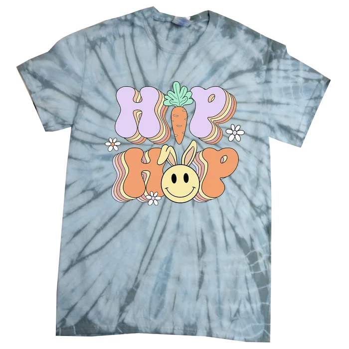 Retro Groovy Easter Day Hip Hop Cute Rabbit Bunny Carrot Tie-Dye T-Shirt