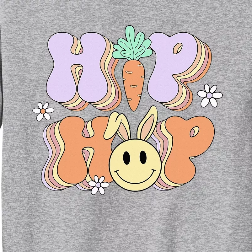 Retro Groovy Easter Day Hip Hop Cute Rabbit Bunny Carrot Tall Sweatshirt