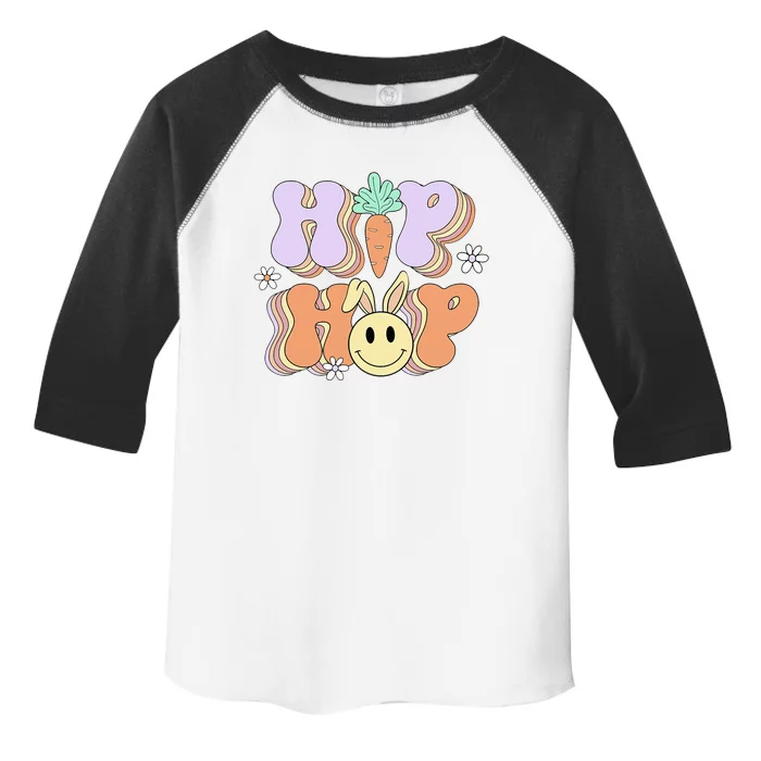 Retro Groovy Easter Day Hip Hop Cute Rabbit Bunny Carrot Toddler Fine Jersey T-Shirt