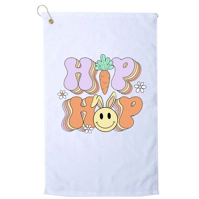 Retro Groovy Easter Day Hip Hop Cute Rabbit Bunny Carrot Platinum Collection Golf Towel