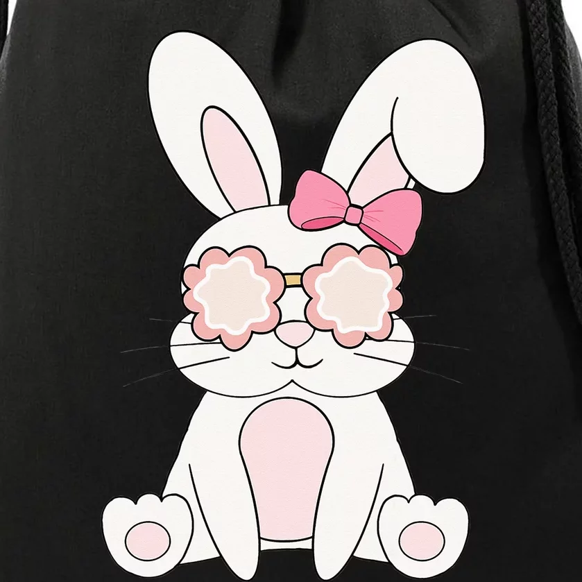 Retro Groovy Easter Rabbit Bunny Happy Easter Day Cute Bunny Drawstring Bag