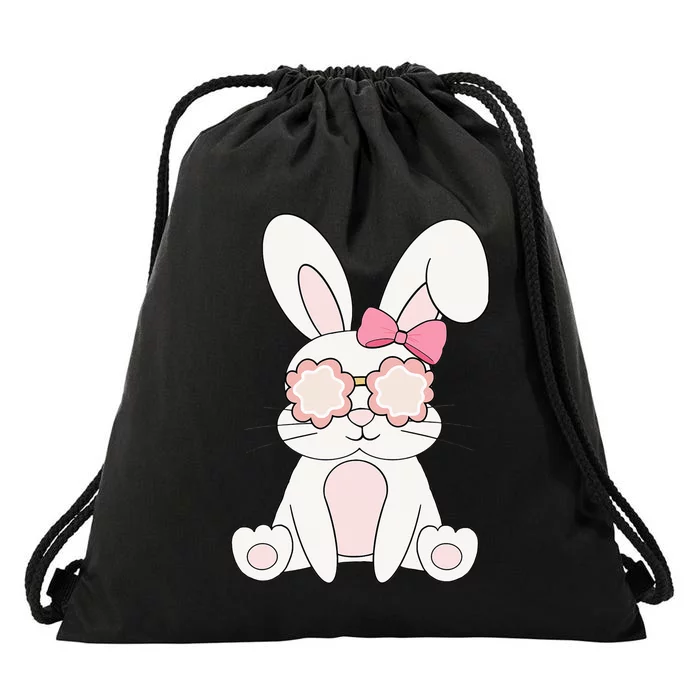 Retro Groovy Easter Rabbit Bunny Happy Easter Day Cute Bunny Drawstring Bag