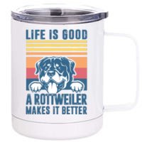 Rottweiler Gifts For Men Women Rottweiler Mom Dad Rottweiler 12 oz Stainless Steel Tumbler Cup