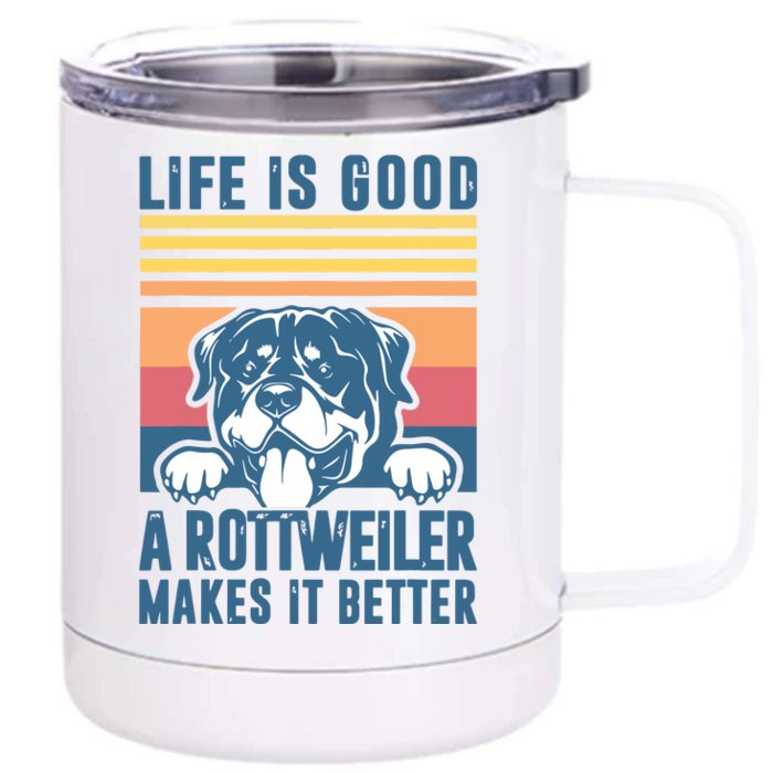 Rottweiler Gifts For Men Women Rottweiler Mom Dad Rottweiler 12 oz Stainless Steel Tumbler Cup