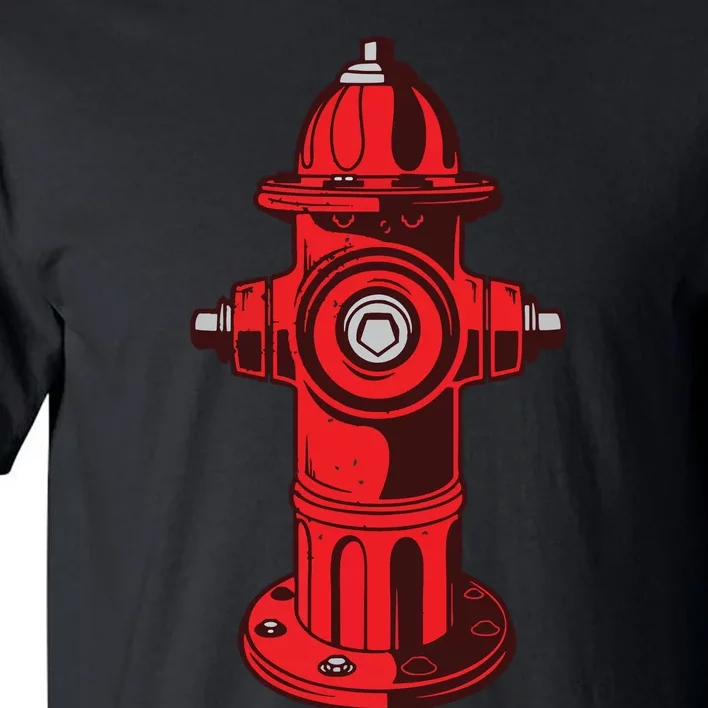 Red Graphic Fire Hydrant FireFighter Work Tee Shirts Tall T-Shirt