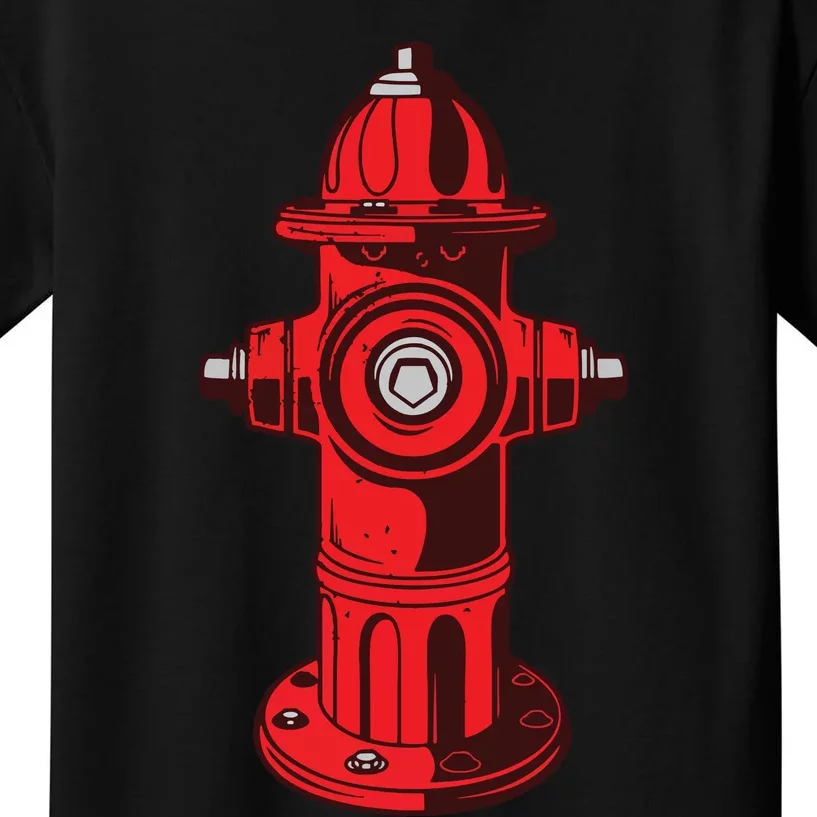 Red Graphic Fire Hydrant FireFighter Work Tee Shirts Kids T-Shirt