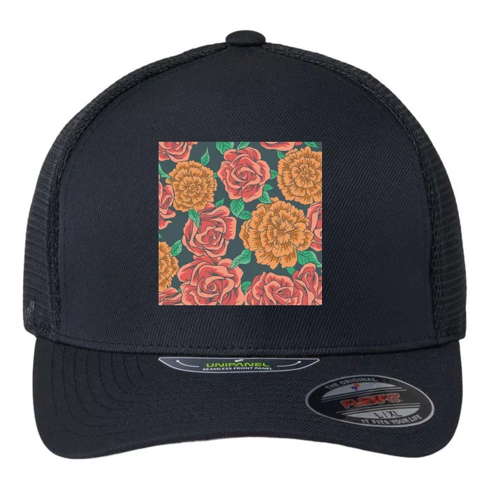 Rose Garden Flower Nature Flexfit Unipanel Trucker Cap