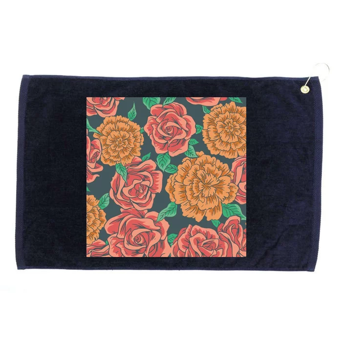 Rose Garden Flower Nature Grommeted Golf Towel