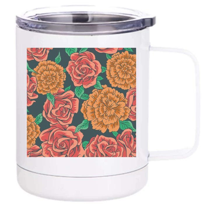 Rose Garden Flower Nature Front & Back 12oz Stainless Steel Tumbler Cup