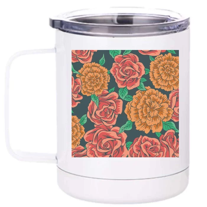 Rose Garden Flower Nature Front & Back 12oz Stainless Steel Tumbler Cup