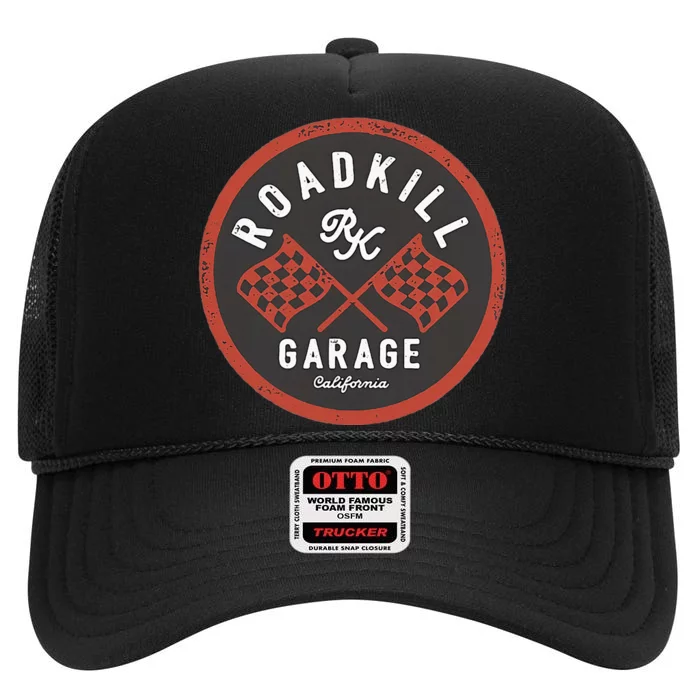 Roadkill Garage Flags High Crown Mesh Trucker Hat