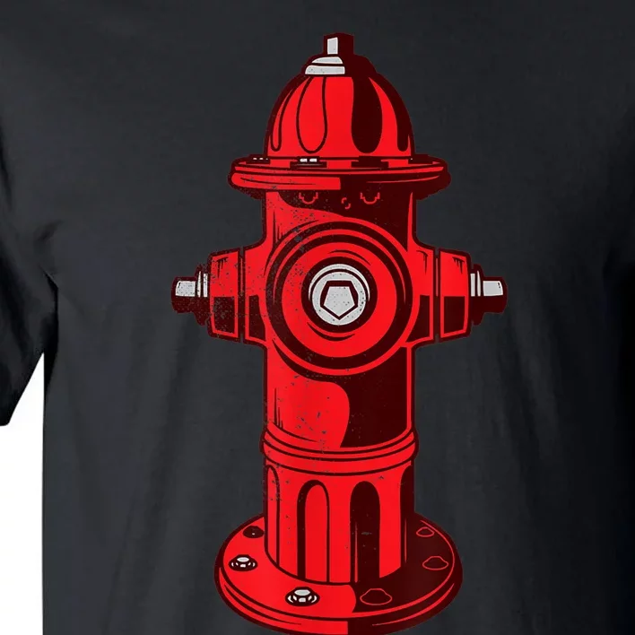 Red Graphic Fire Hydrant FireFighter Work Tee Tall T-Shirt