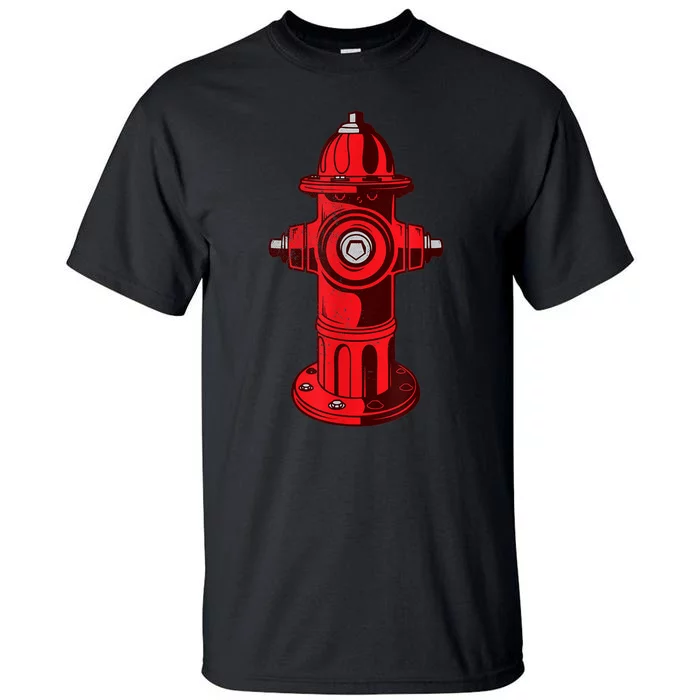 Red Graphic Fire Hydrant FireFighter Work Tee Tall T-Shirt