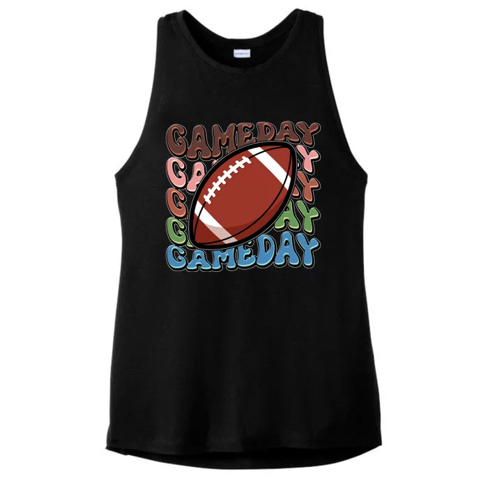 Retro Gameday Football Sports Fan Ladies Tri-Blend Wicking Tank