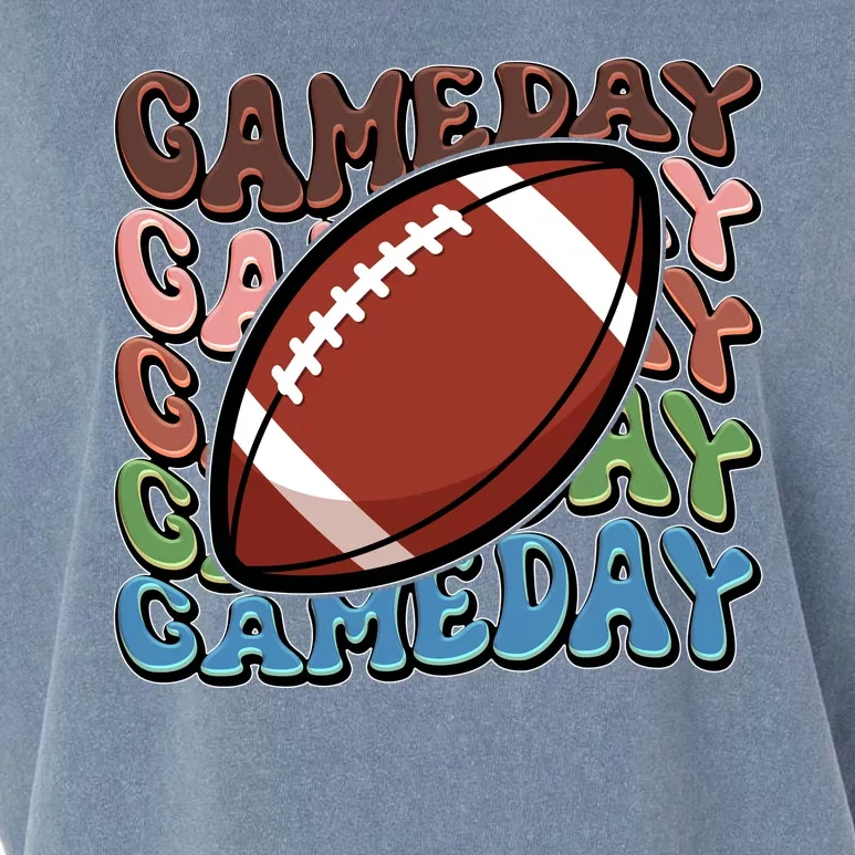 Retro Gameday Football Sports Fan Garment-Dyed Women's Muscle Tee