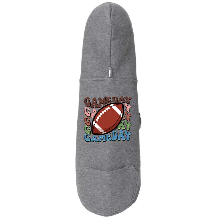 Retro Gameday Football Sports Fan Doggie 3-End Fleece Hoodie