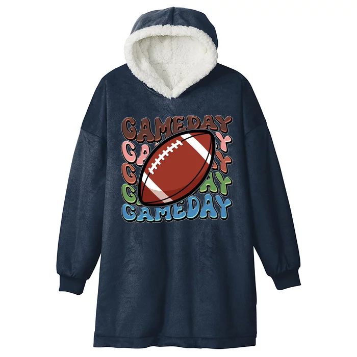 Retro Gameday Football Sports Fan Hooded Wearable Blanket