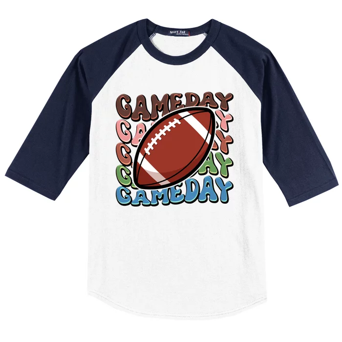 Retro Gameday Football Sports Fan Baseball Sleeve Shirt