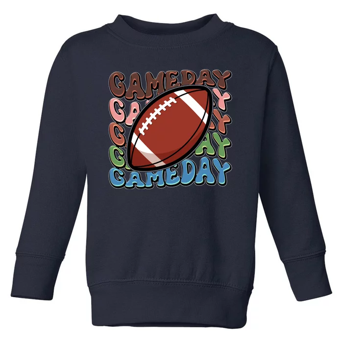 Retro Gameday Football Sports Fan Toddler Sweatshirt