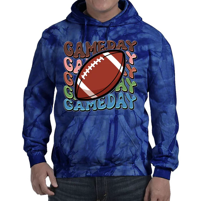 Retro Gameday Football Sports Fan Tie Dye Hoodie