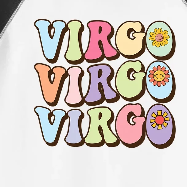 Retro Groovy Floral Virgo Zodiac Sign Birthday Horoscope Gift Toddler Fine Jersey T-Shirt