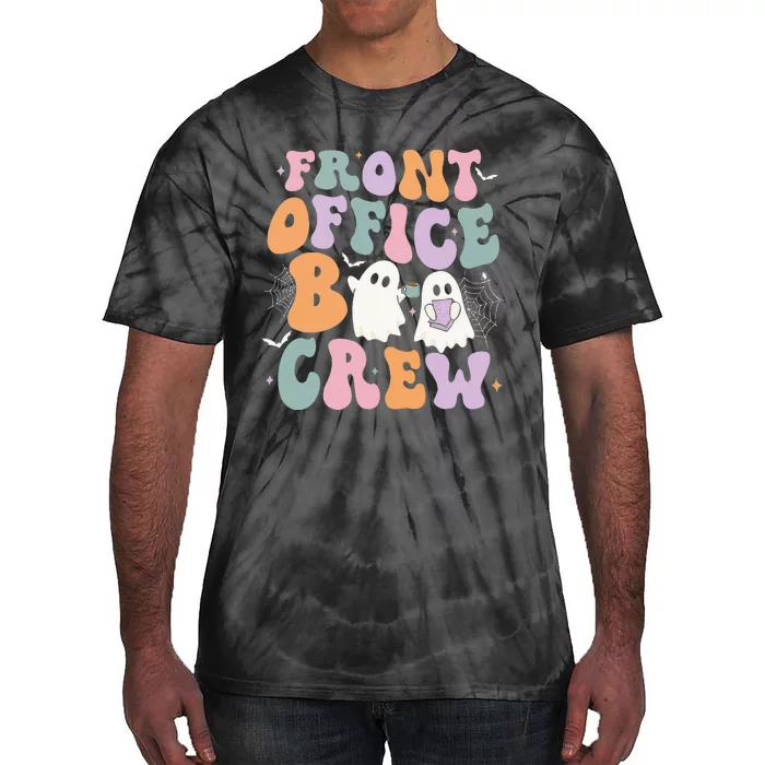 Retro Groovy Front Office Boo Crew Ghost Halloween Costume Tie-Dye T-Shirt