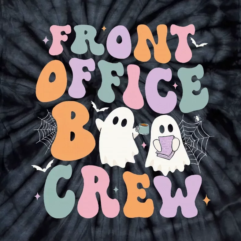 Retro Groovy Front Office Boo Crew Ghost Halloween Costume Tie-Dye T-Shirt