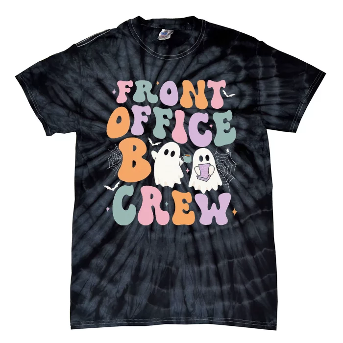 Retro Groovy Front Office Boo Crew Ghost Halloween Costume Tie-Dye T-Shirt