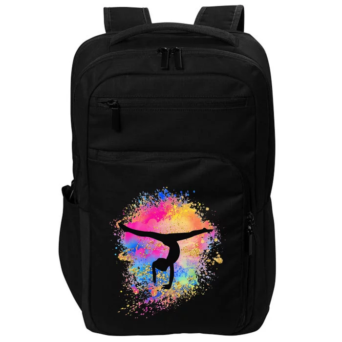 Rainbow Gymnastics Female Gymnast Silhouette HandStand Impact Tech Backpack