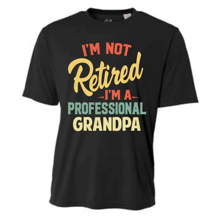 Retired Grandpa For Funny Fathers Day Grandpa Cooling Performance Crew T-Shirt