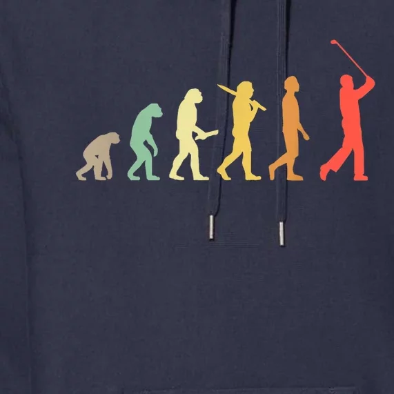 Retro Golf Funny Evolution Gift For Golfers & Golf Players Premium Hoodie