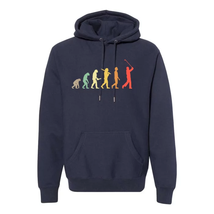 Retro Golf Funny Evolution Gift For Golfers & Golf Players Premium Hoodie