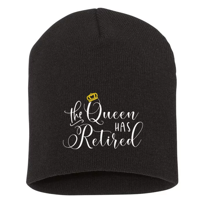 Retirement Gift For Women Queen Funny Short Acrylic Beanie