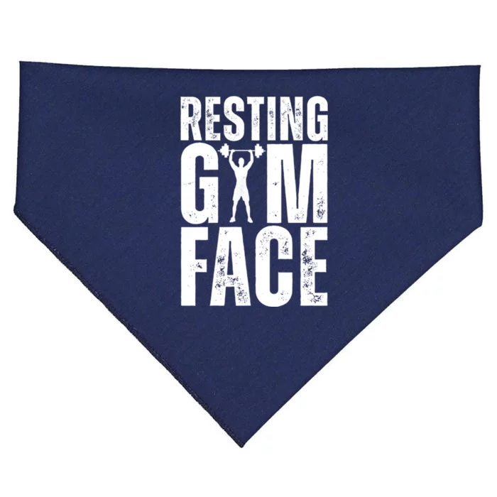 Resting Gym Face Funny Gym Quote USA-Made Doggie Bandana