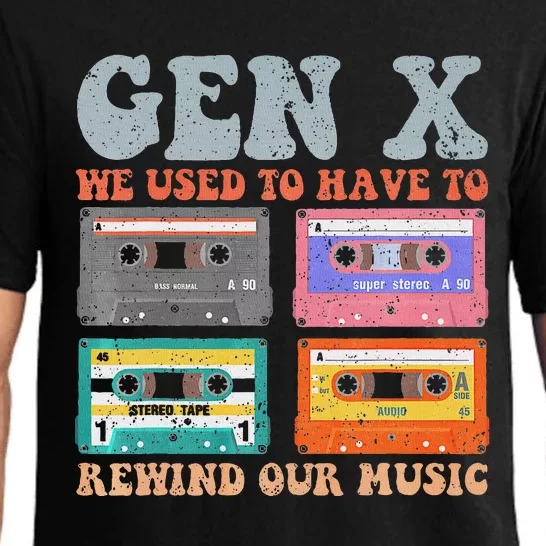 Retro Genx Funny Rewind Our Music Design Pajama Set