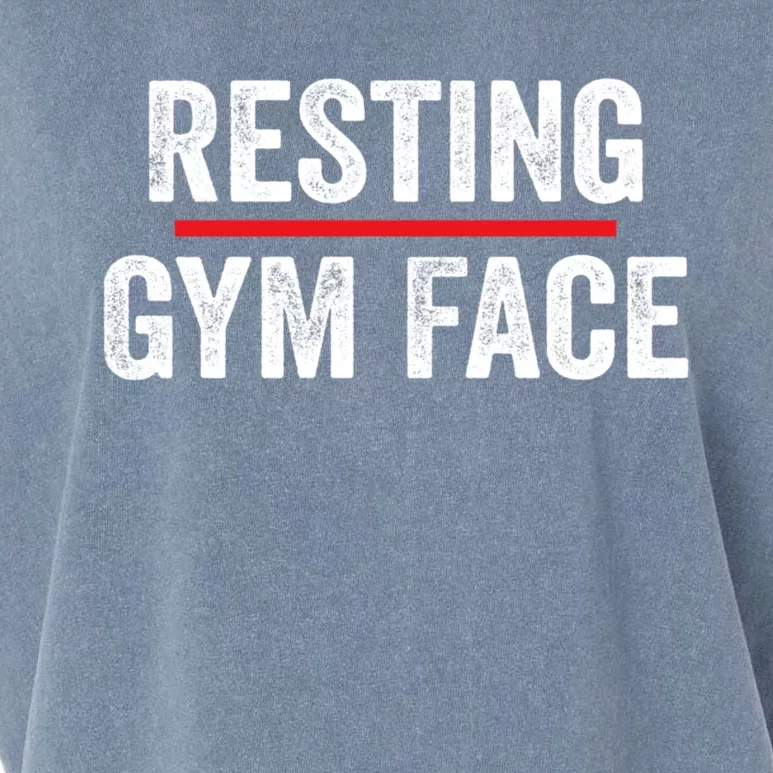 Resting Gym Face Funny Saying Workout Fitness Quotes Garment-Dyed Women's Muscle Tee