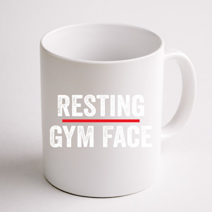 Resting Gym Face Funny Saying Workout Fitness Quotes Front & Back Coffee Mug