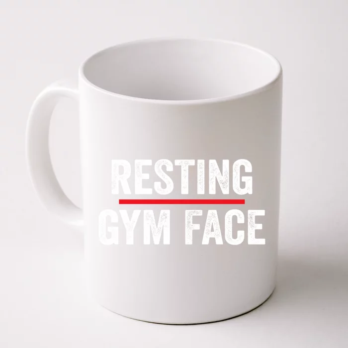 Resting Gym Face Funny Saying Workout Fitness Quotes Front & Back Coffee Mug