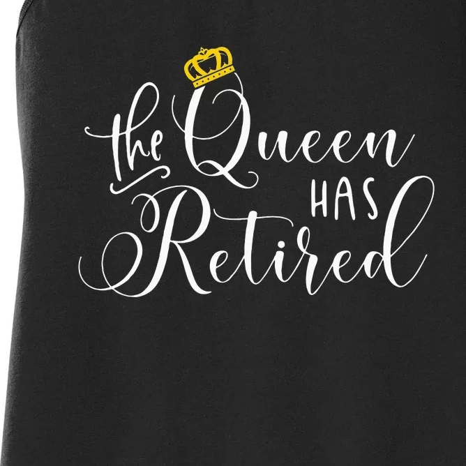 Retirement Gift For Women Queen Funny Women's Racerback Tank