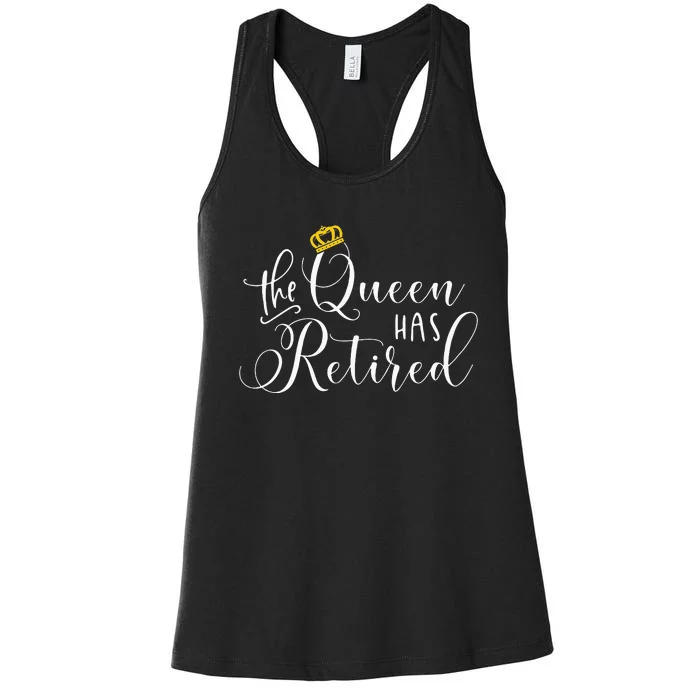 Retirement Gift For Women Queen Funny Women's Racerback Tank