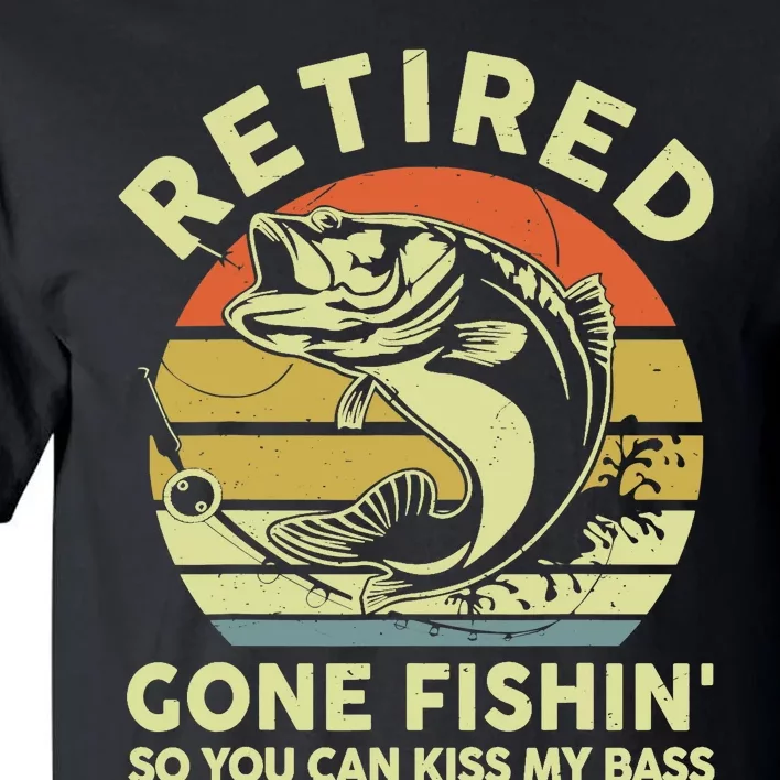 Retired Gone Fishing-Shirt Reel Cool Dad Funny Bass Grandpa Tall T-Shirt