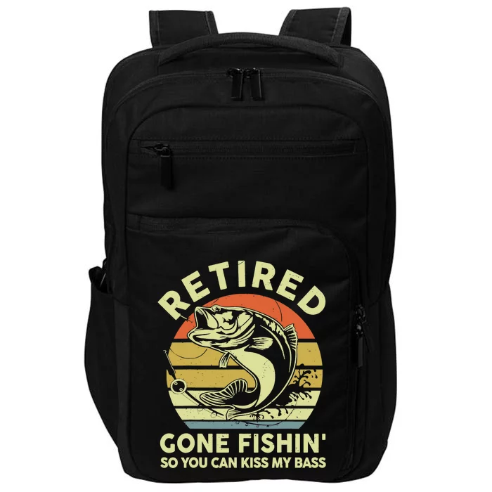 Retired Gone Fishing-Shirt Reel Cool Dad Funny Bass Grandpa Impact Tech Backpack